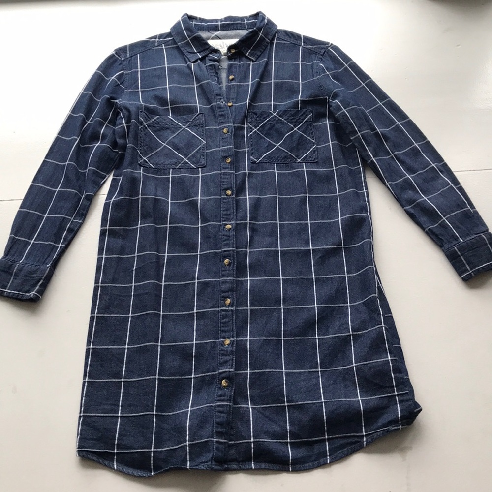 Plaid Denim Tunic